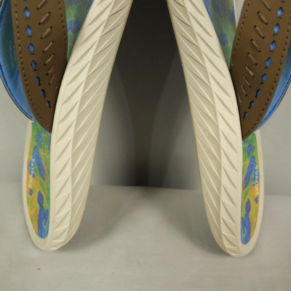 Korkers De Young Fish Flip Tarpon Sandals Men 10 Brown Flip Flop Kling On Deck